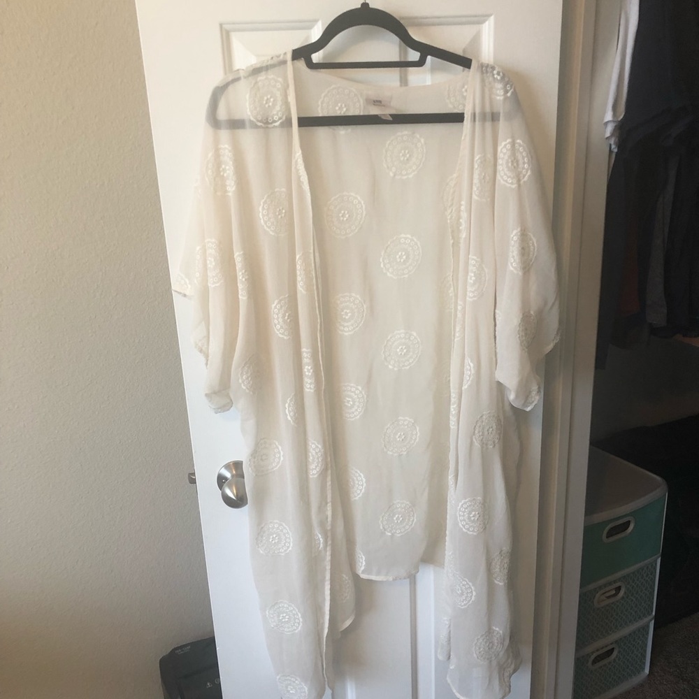 Sheer white duster.
